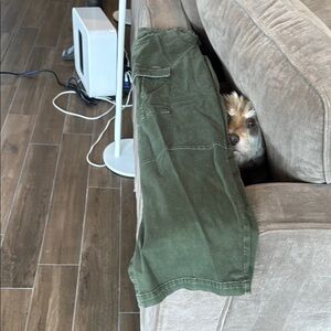 American Eagle Outfitters Green Cargo Jeans Relaxed Fit